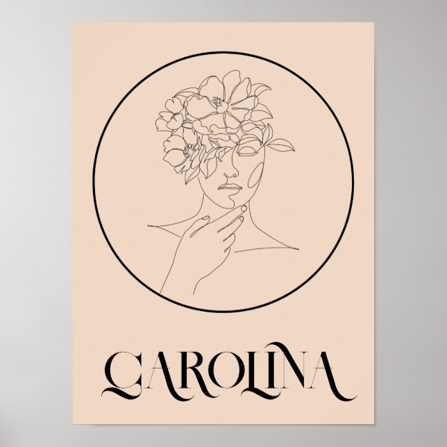 Modern Simple Line Art Black & White, Boho Chic Poster (Framsidan)