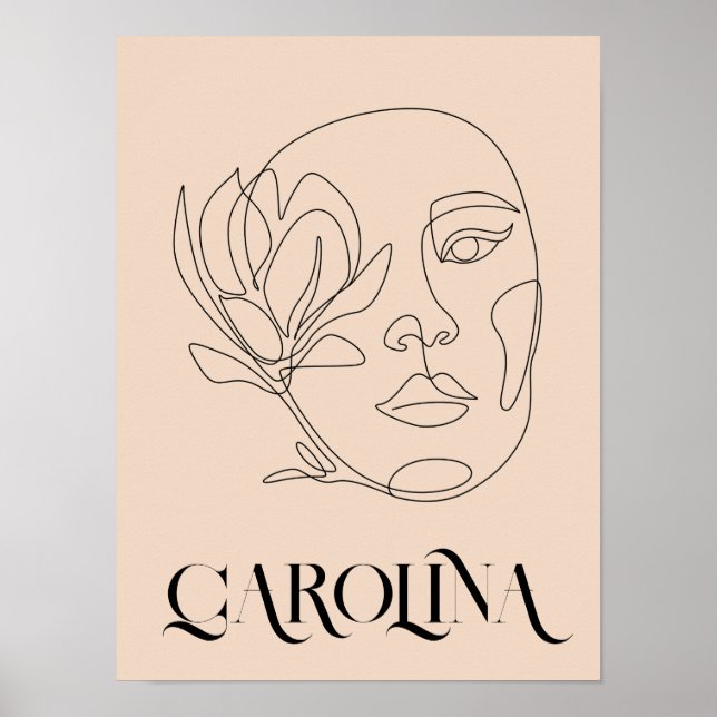 Modern Simple Line Art Black & White, Boho Chic Poster (Framsidan)
