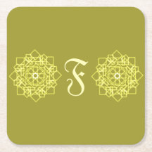 Modern Simple Line rand blommigt monogram namn