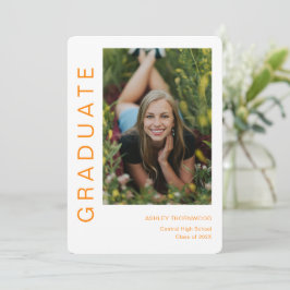 Modern Simple Lodrät Photo Studenten Inbjudningar