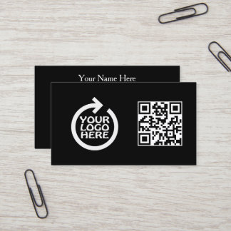 Modern Simple Logo Professional with QR Code Visitkort