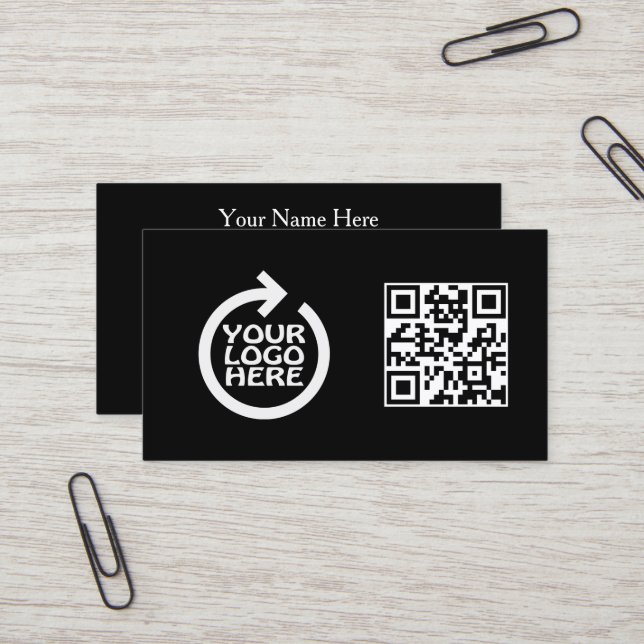 Modern Simple Logo Professional with QR Code Visitkort (Fram/Back In Situ)