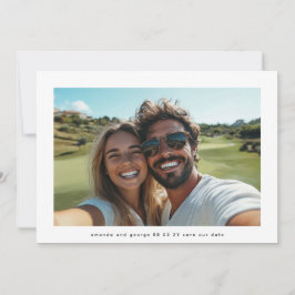 Modern Simple Minimalist Photo Wedding Spara Datumet