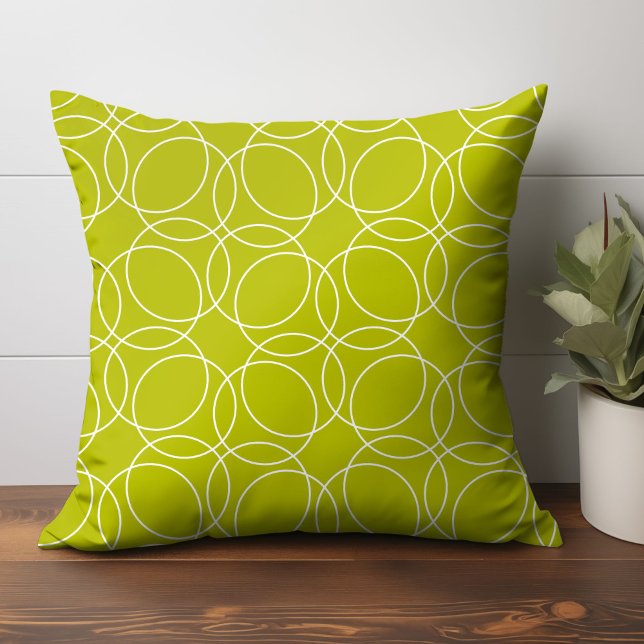 Modern Simple Mönster Kudde (geometric circle pattern throw pillow home decor in light green)