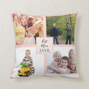 Modern Simple Mors dag Mamma Family Photo Kudde