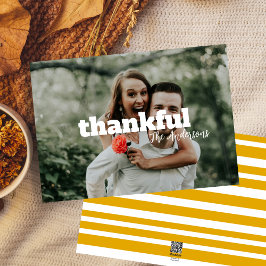 Modern Simple Mustard Gult Photo Thanksgiving Julkort