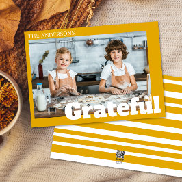 Modern Simple Mustard Gult Photo Thanksgiving Julkort