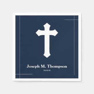 Modern Simple Navy Kor First Heliga Communion Pappersservett