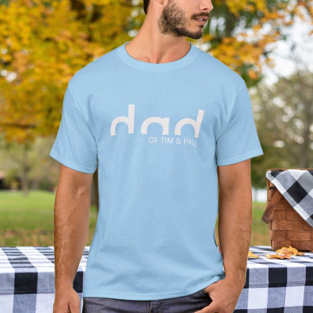 Modern Simple Pappa Shirt med Kids Children Namn T Shirt (Skapare uppladdad)