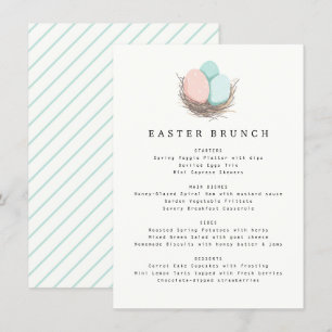 Modern Simple Pastel Påsk Brunch Meny