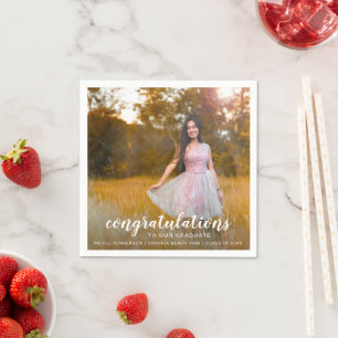 Modern Simple Photo Elegant Studenten Pappersservett