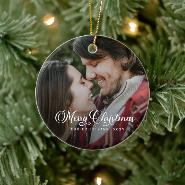 Modern Simple Photo God jul Tartan Julgransprydnad Keramik (Träd)