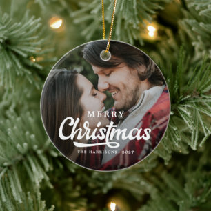 Modern Simple Photo God jul Tartan Julgransprydnad Keramik