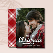 Modern Simple Photo God jul Tartan