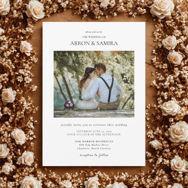 Modern Simple Photo Photo Wedding Invitation Inbjudningar (Skapare uppladdad)