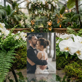 Modern Simple Photo Wedding Thank You Card W Note Tack Kort