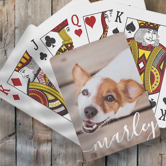 Modern Simple Playful Elegant Chic Pet Photo Casinokort (Skapare uppladdad)