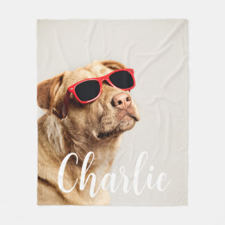 Modern Simple Playful Elegant Chic Pet Photo  Fleecefilt