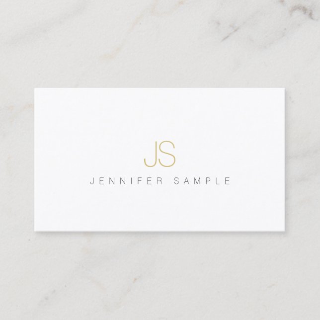 Modern Simple Professional Elegant Gold Monogram Visitkort (Framsida)