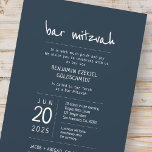 Modern   Simple Pub Mitzvah Inbjudningar<br><div class="desc">Består av lekfullt skript och sanserif-typografi,  allt mot en blå bakgrund. Detta är designat av Select Party Supplies,  exklusiv för Zazzle. Finns här: http://www.zazzle.com/selectpartysupplies</div>