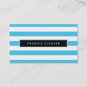 MODERN SIMPLE RAND MÖNSTER fet trendig aqua blue Visitkort