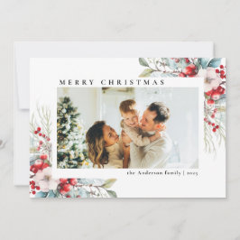 Modern Simple Red Berries | Fotojul Julkort