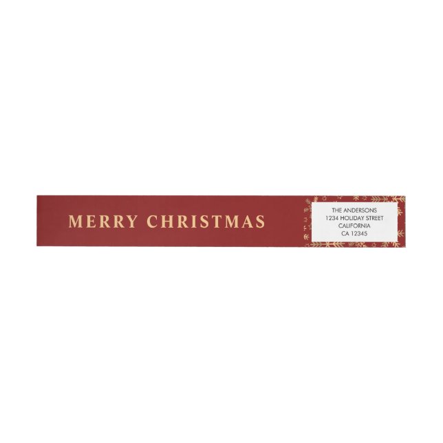 Modern Simple Red Guld God jul Etikettband (Individual)