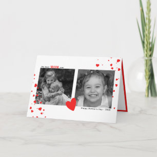 Modern Simple Red Hearts Mors dag Anpassningsbar P Kort