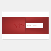 Modern Simple Red Monogram Namn