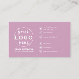 Modern Simple Rosa Logotyp Anpassningsbar-ikoner S Visitkort