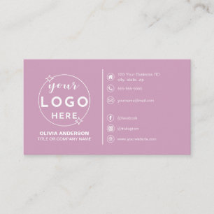 Modern Simple Rosa Logotyp Anpassningsbar-ikoner S Visitkort