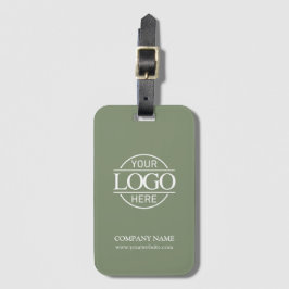 Modern Simple Sage Green Business Logo Employee Bagagebricka
