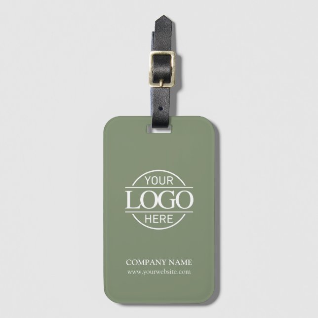 Modern Simple Sage Green Business Logo Employee Bagagebricka (Framsida vertikal)