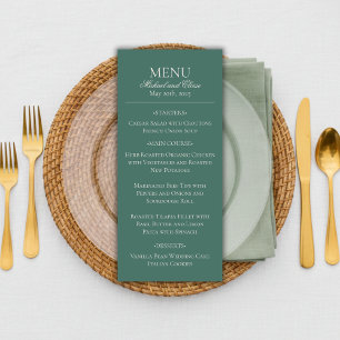 Modern Simple Sage Grönt Elegant bröllop Middag Meny