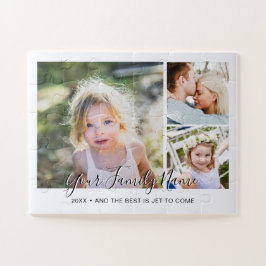 Modern Simple Script Family Photo Collage Pussel