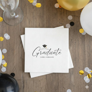 Modern Simple Script Graduation Party Pappersservett