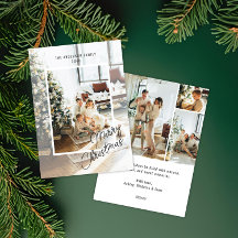 Modern Simple Script Overlay 4 Photo Christmas 
