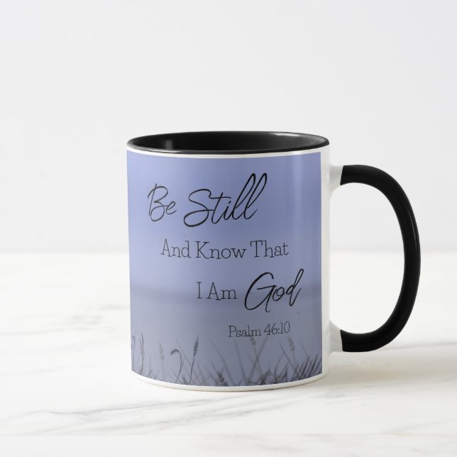 Modern Simple Scripture Blue Wheat Field   Mugg (Höger)