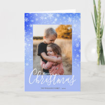 Modern Simple Snowy Lila God jul Photo