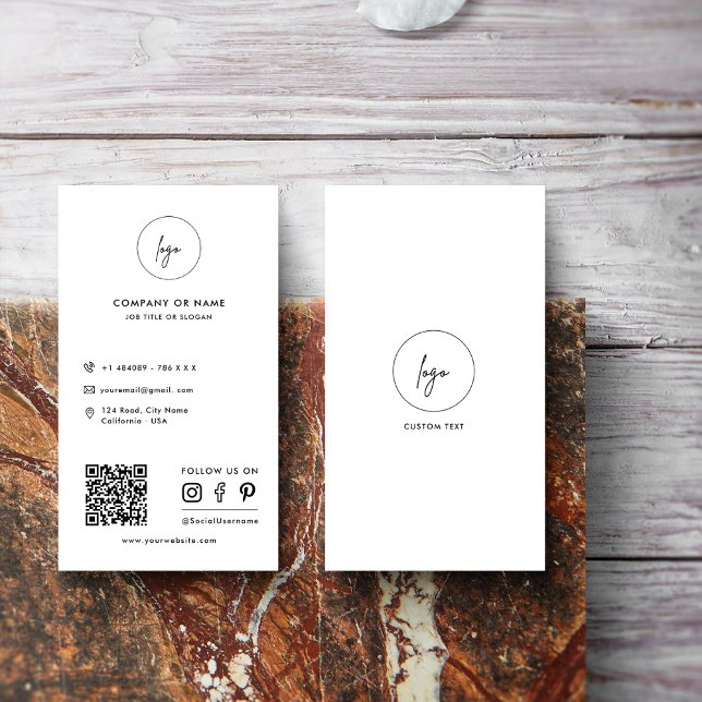 Modern Simple Social Media-ikoner QR-kodlogotyp Visitkort (Skapare uppladdad)