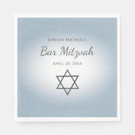 Modern Simple Star of David Blue Bar Mitzvah Pappersservett
