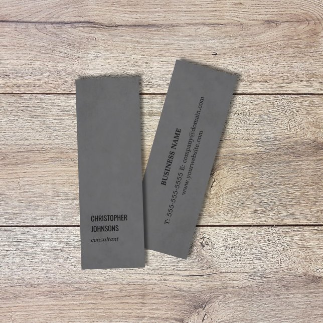 Modern Simple Struktur Grått Black Consultant Mini Visitkort (Skapare uppladdad)