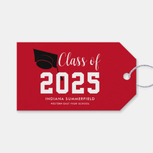 Modern Simple Studenten 2025-skript Red Grad Presentetikett