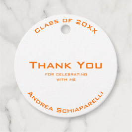 Modern Simple Studenten Orange Tack Gåvor Etiketter