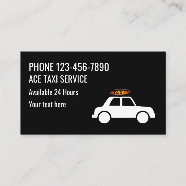 Modern Simple Taxi Service Visitkort (Framsida)