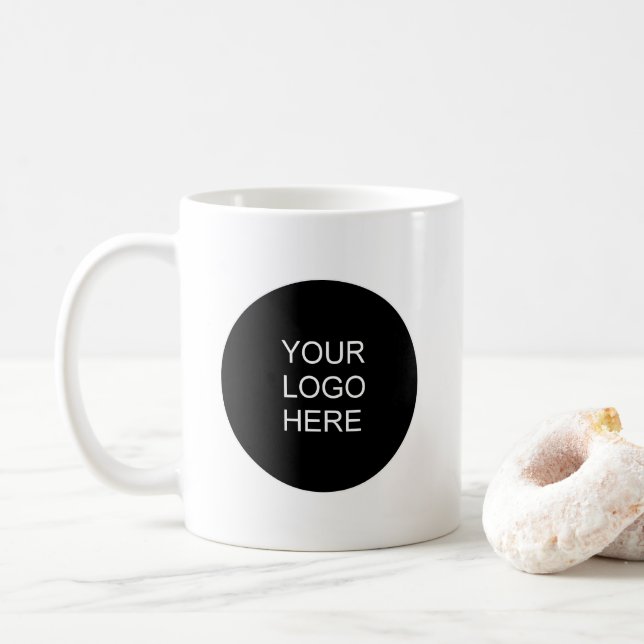 Modern Simple Template Upload Your Business Logo Kaffemugg (Med munk)