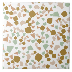 Modern Simple Terrazzo White Guld Kakelplatta