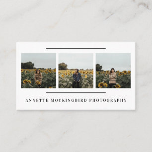 Modern Simple Three Photos Porträtt Fotography Visitkort