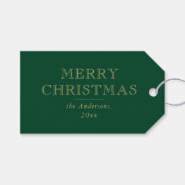Modern Simple Typography Green Christmas Holiday Presentetikett