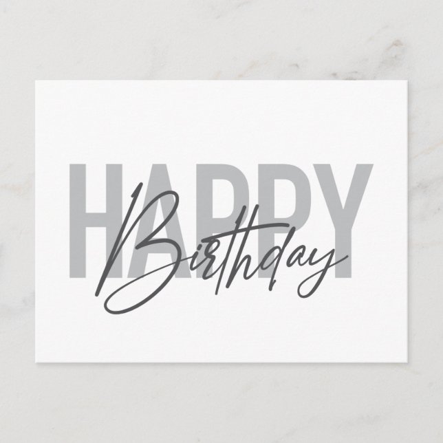 Modern, simple, urban, cool Happy Birthday Vykort (Framsida)